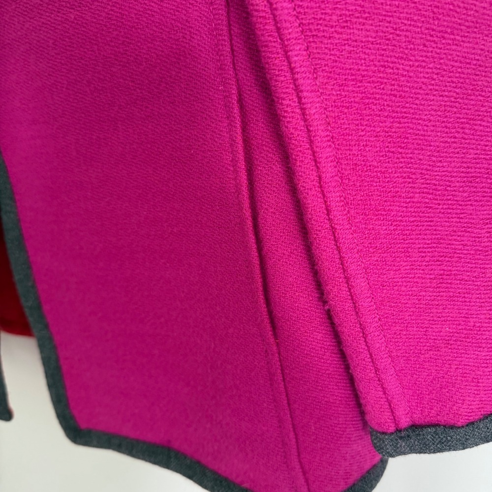 VTG WEILL Paris Jacket 100% Boiled Wool Pink France Collarless Trachten US SZ 10 - Picture 7 of 15